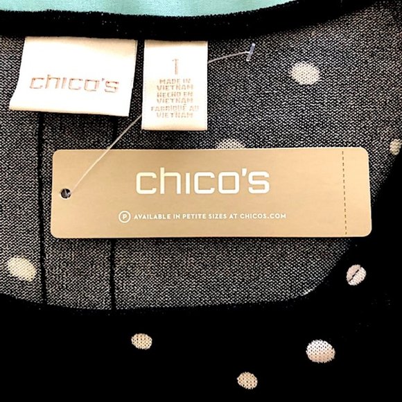 Chico's Black & White Polka Dot Tunic/Mini Dress - Picture 6 of 9